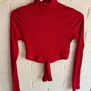 crop top with straps at waist